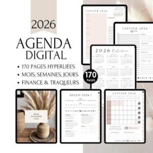 2026 French Digital Planner | Hyperlinked Minimalist Life & Budget Organizer
