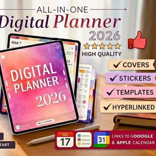 2026 All-in-One Life System Digital Planner | Professional Productivity & Wellness Hub
